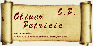 Oliver Petričić vizit kartica